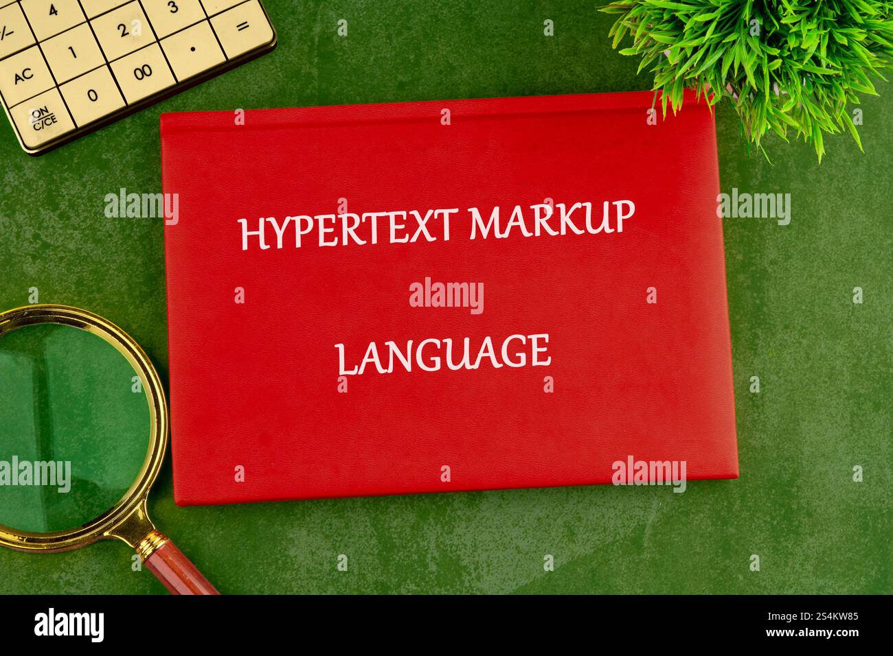 Die Abbildung zeigt die wichtigsten Komponenten der Hypertext-Markup-Sprache, die in der modernen Webentwicklung verwendet wird, und hebt deren Bedeutung für Unternehmen hervor. Stockfoto