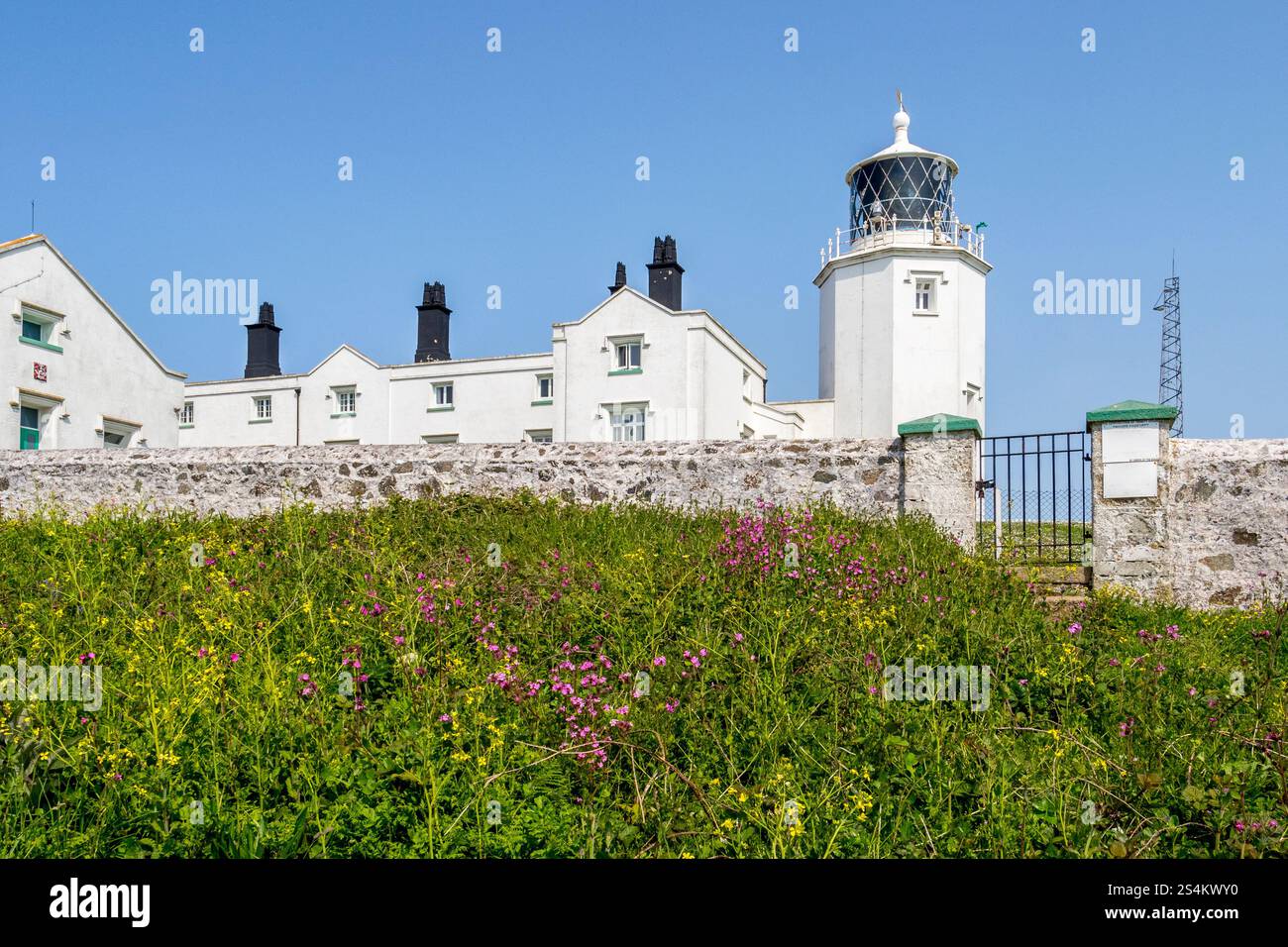 Der Leuchtturm am Lizard Point, Cornwall, der südlichste Punkt des britischen Festlands. Stockfoto