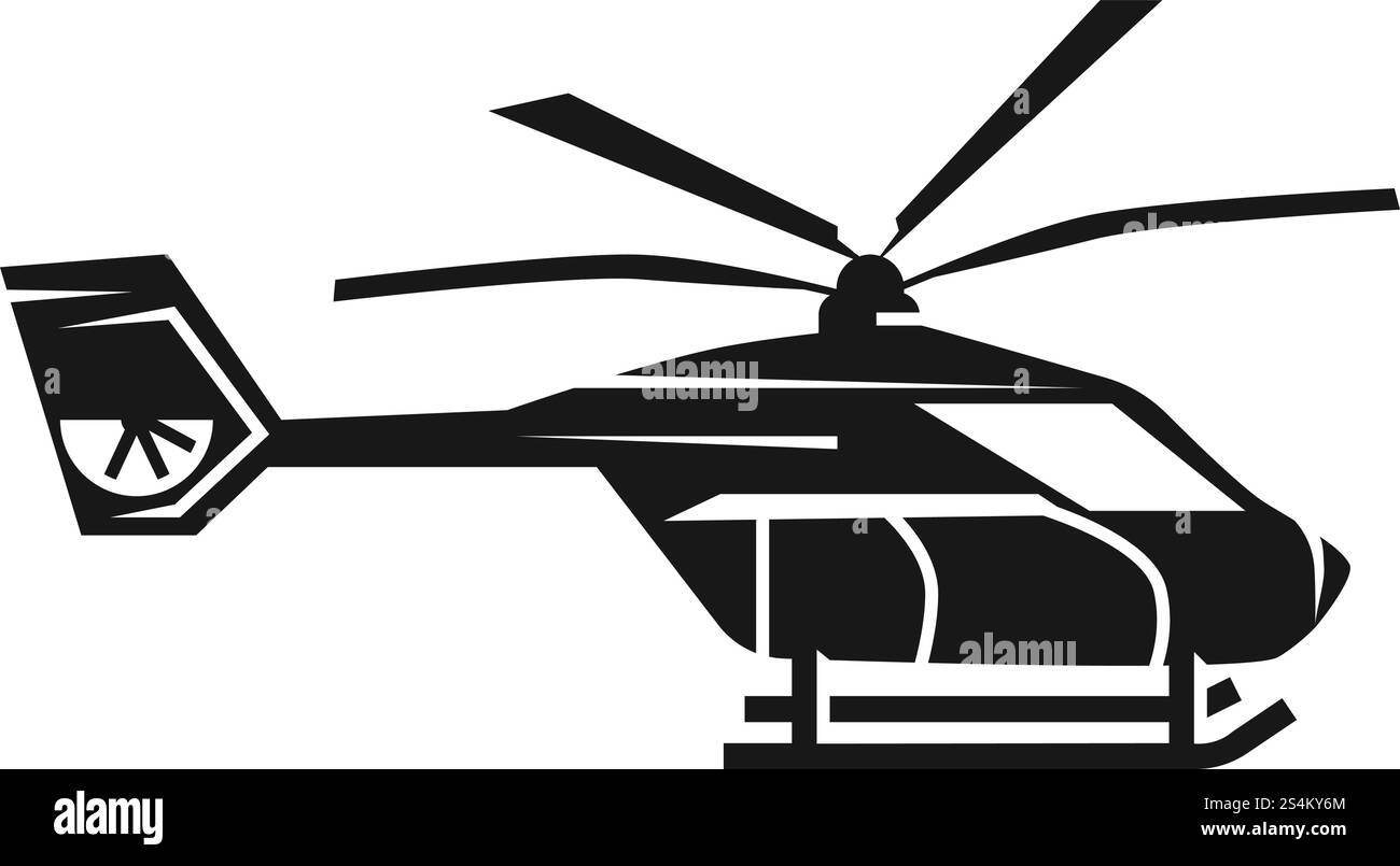 Symbol für den Polizeihubschrauber. Einfache Illustration des Polizeihubschrauber-Vektorsymbols für Webdesign isoliert auf weißem Hintergrund. Polizeihubschrauber-Symbol, einfacher Stil Stock Vektor