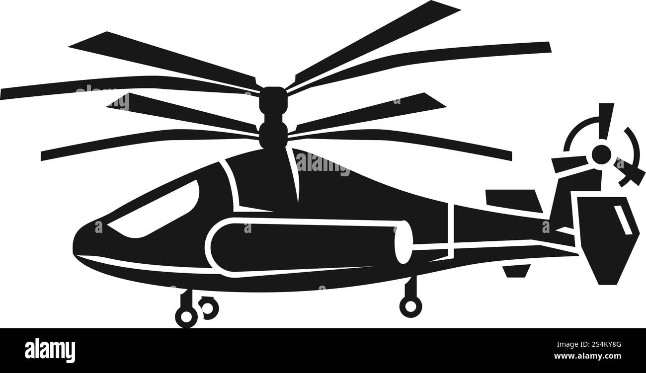 Symbol für den Hubschrauber mit doppeltem Propeller. Einfache Illustration des doppelten Propeller Hubschraubervektorsymbols für Webdesign isoliert auf weißem Hintergrund. Doppelpropeller-Hubschraubersymbol, einfacher Stil Stock Vektor