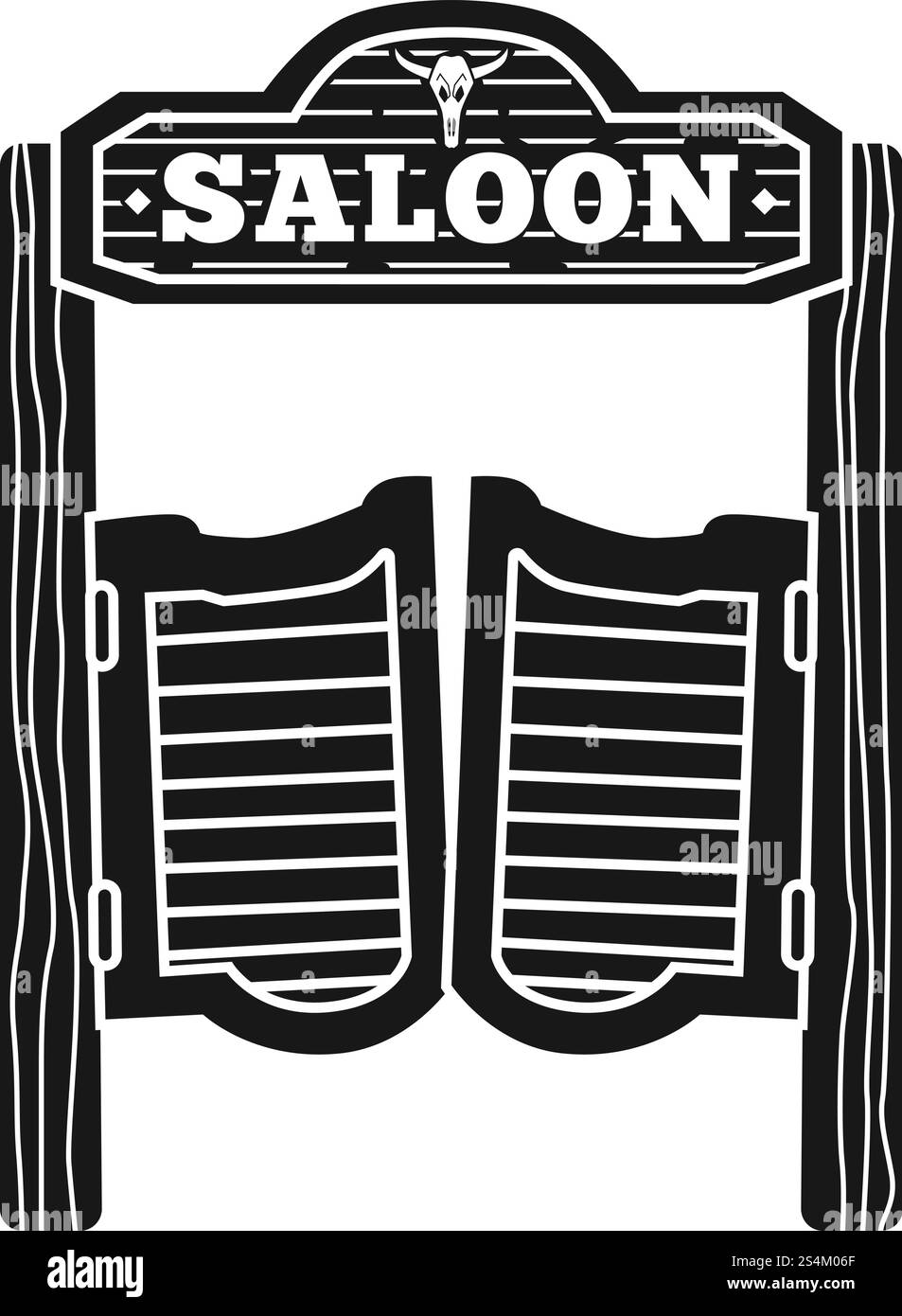 Willkommen bei Saloon Icon. Einfache Illustration des Vektorsymbols Willkommen im Salon für Webdesign isoliert auf weißem Hintergrund. Willkommen bei Saloon Icon, einfacher Stil Stock Vektor