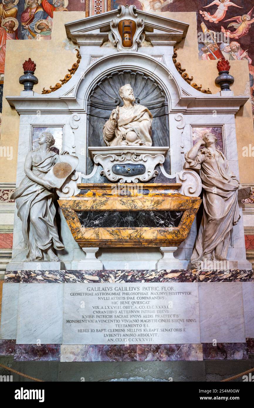 Galileo Galilei Grab - 12. November 2024 - Basilica di Santa Croce, Florenz, Italien Stockfoto