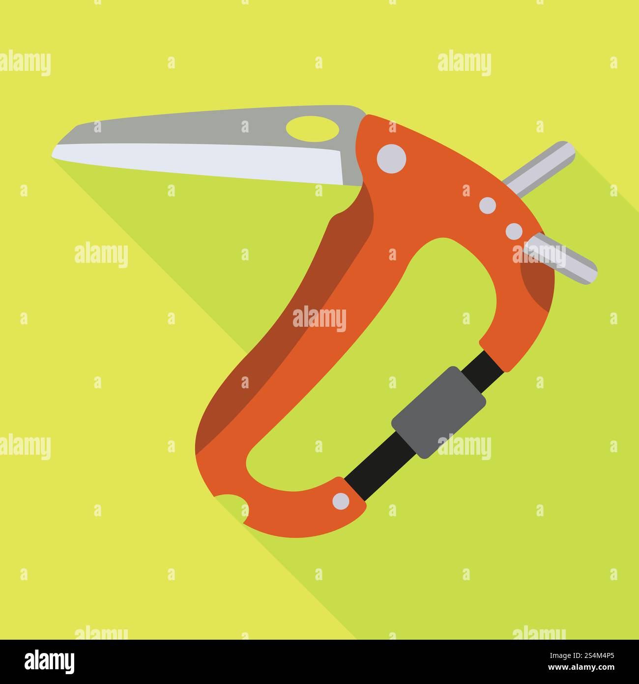 Symbol für Karabinmesser. Flache Illustration des Carabin-Messer-Vektor-Icons für Web-Design. Karabinmesser-Symbol, flach Stock Vektor