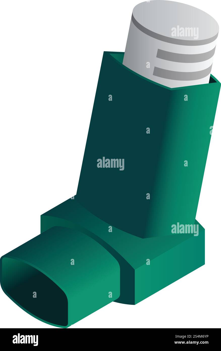 Grünes Symbol für den Inhalator. Isometrisch des grünen Inhalator-Vektorsymbols für Webdesign isoliert auf weißem Hintergrund. Grünes Symbol für den Inhalator, isometrisch Stock Vektor