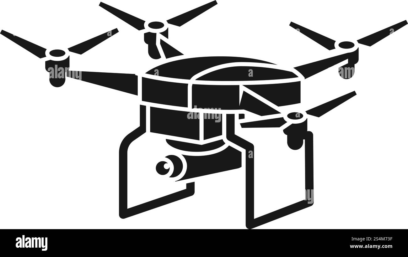 Symbol der militärischen Drohne. Einfache Illustration des militärischen Drohnen-Vektorsymbols für Web-Design isoliert auf weißem Hintergrund. Militär-Drohne-Ikone, einfacher Stil Stock Vektor