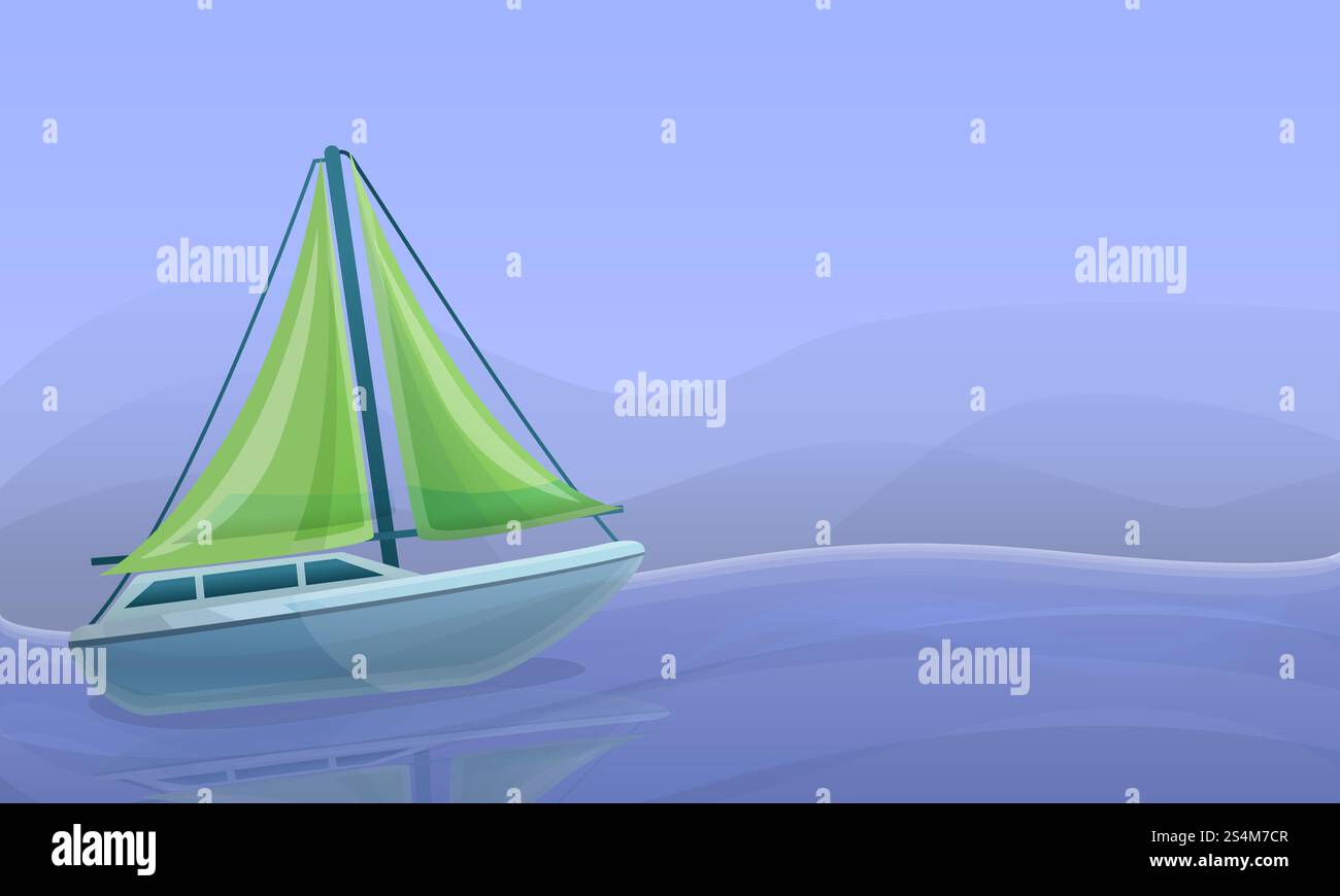 Banner für das Konzept einer Seevacht. Karikaturillustration der Seevacht-Vektor-Konzeptbanner für Webdesign. Banner mit Meeresyacht-Konzept, Cartoon-Stil Stock Vektor