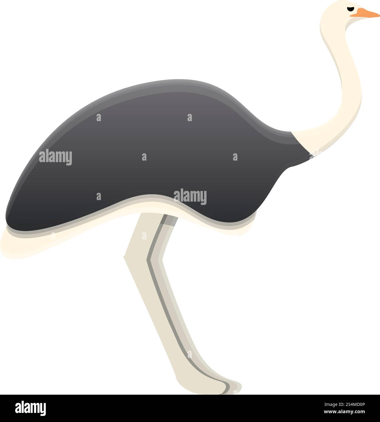 Strauß-Symbol. Cartoon des Straußenvektorsymbols für Webdesign isoliert auf weißem Hintergrund. Straußensymbol, Cartoon-Stil Stock Vektor