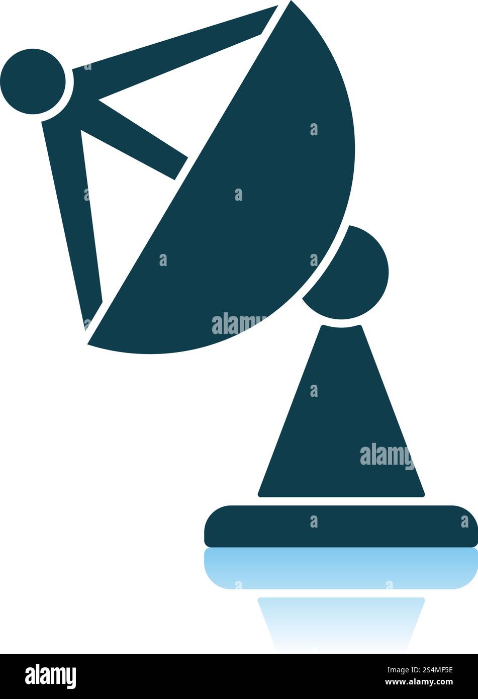 Sat-Antenne Symbol. Schatten Reflexion Design. Vector Illustration. Stock Vektor