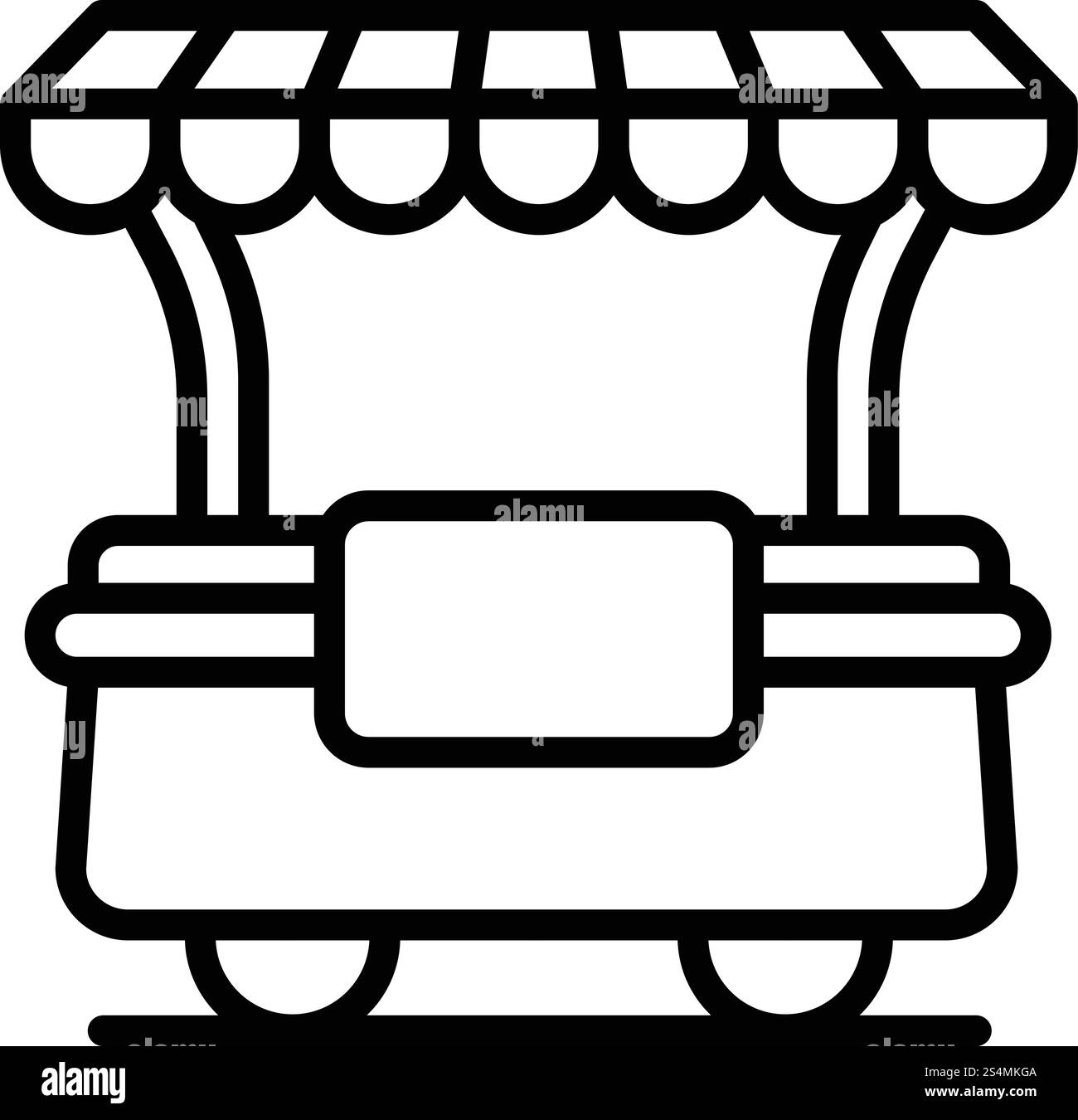 Symbol für Fast-Food-Kiosk. Umreißen des Fast Food Kiosk Vektorsymbols für Webdesign isoliert auf weißem Hintergrund. Fastfood-Kiosk-Symbol, umrissener Stil Stock Vektor