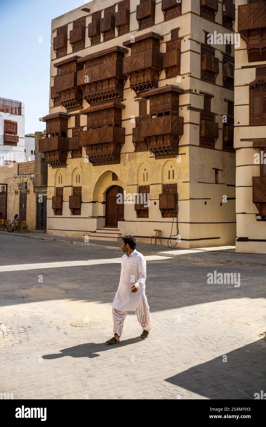 Al-Balad historisches Viertel, Dschidda, Saudi-Arabien am 9. Januar 2025. © Joan Gosa 2025. Stockfoto
