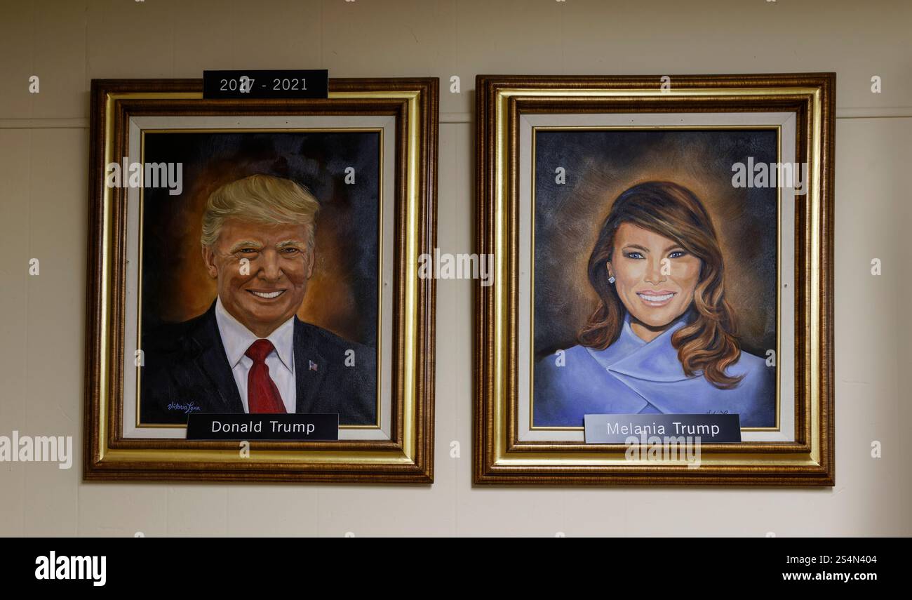 Porträt Präsident Donald Trump First Lady Melania Trump Mohave Museum of History and Arts, an der historischen Route 66, Andy Devine Way, Kingman, Arizona Stockfoto