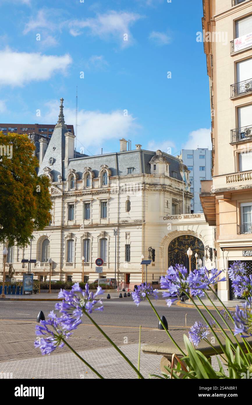 Die Palacio Paz Beaux-Art Villa-Fassade im Stil der Architektur in Retiro, Buenos Aires, Argentinien. Stockfoto