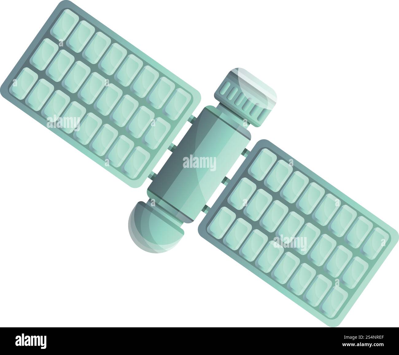 Symbol für Space Satellit. Cartoon des Weltraumsatellitenvektorsymbols für Webdesign isoliert auf weißem Hintergrund. Space Satellite Icon, Cartoon Stil Stock Vektor