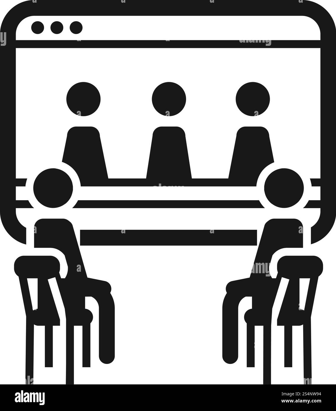 Symbol für die Zusammenhalt von Online-Mitarbeitern. Einfache Illustration des Kohäsionsvektorsymbols für Webdesign isoliert auf weißem Hintergrund. Online People Kohäsion Symbol, einfacher Stil Stock Vektor