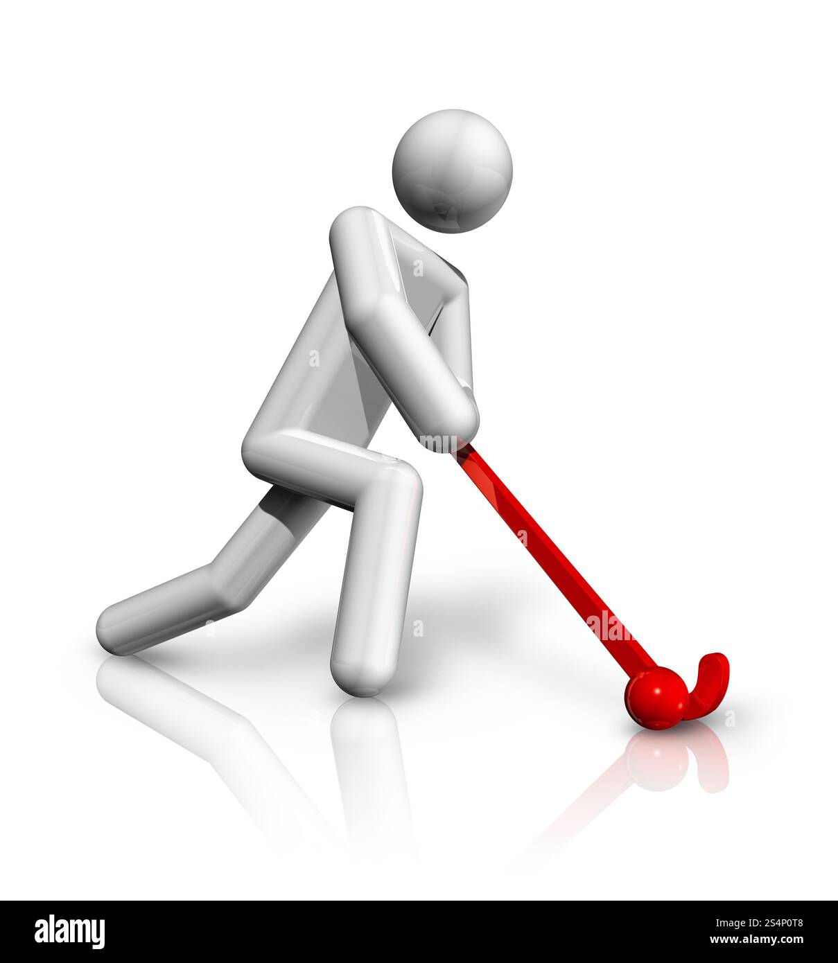 Dreidimensionales Eishockeysymbol, olympische Sportserie. Hockey-3D-Symbol Stockfoto