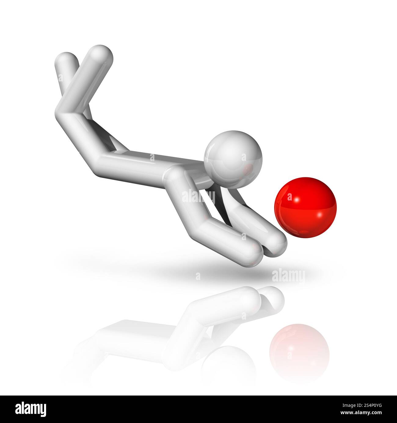 Dreidimensionales Beachvolleyball-Symbol, olympische Sportserie. Beach Volleyball 3D-Symbol Stockfoto