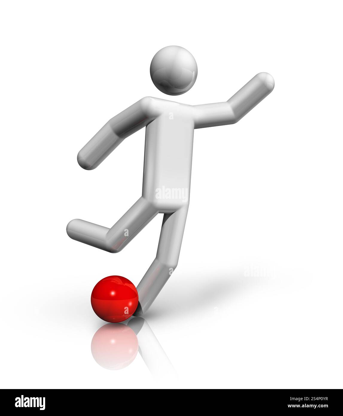 Dreidimensionaler Fußball, Fußballsymbol, olympische Sportserien. Fußball, Fußball 3D-Symbol Stockfoto