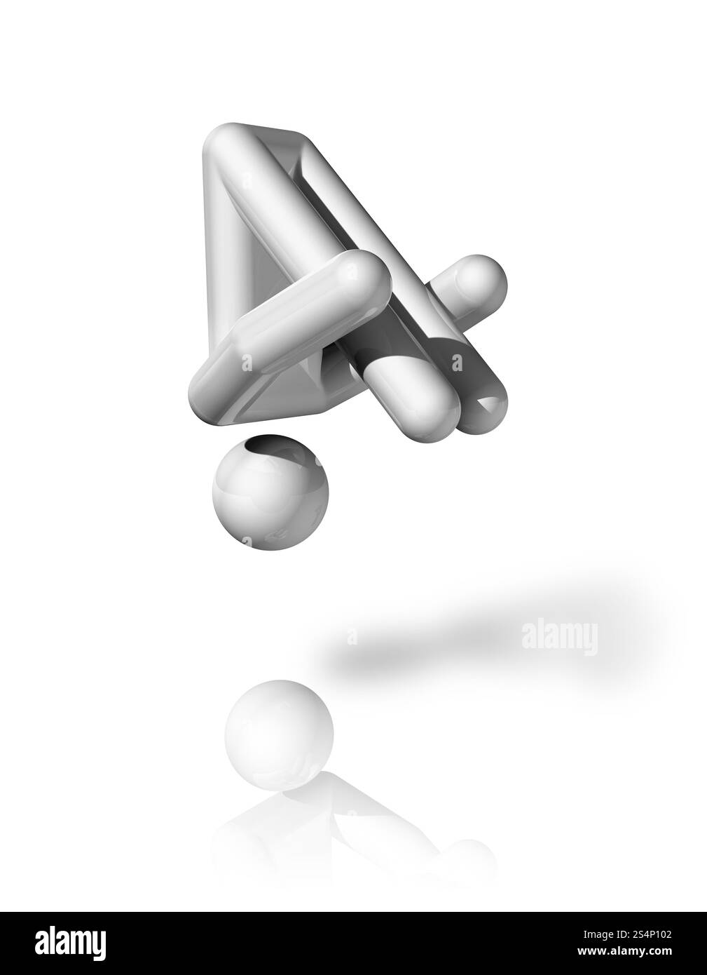 Dreidimensionales Gymnastik-Trampolin-Symbol, olympische Sportserie. 3D-Symbol für Gymnastik-Trampolin Stockfoto