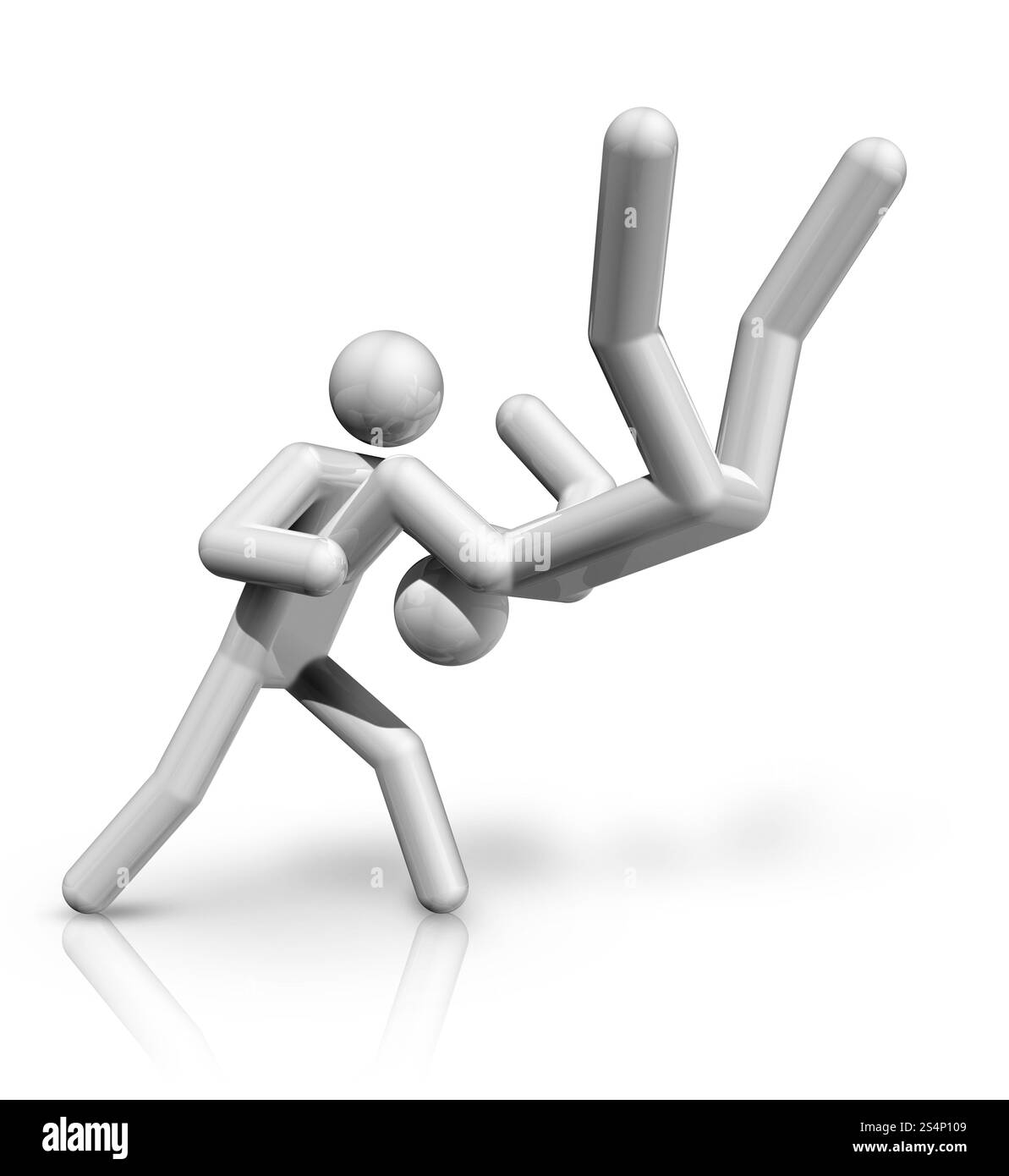 Dreidimensionales Judo-Symbol, olympische Sportserie. Judo-3D-Symbol Stockfoto