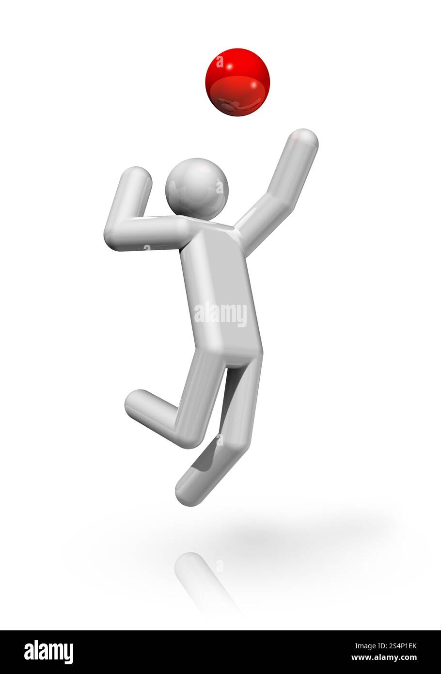 Dreidimensionales Volleyballsymbol, olympische Sportserie. Volleyball-3D-Symbol Stockfoto