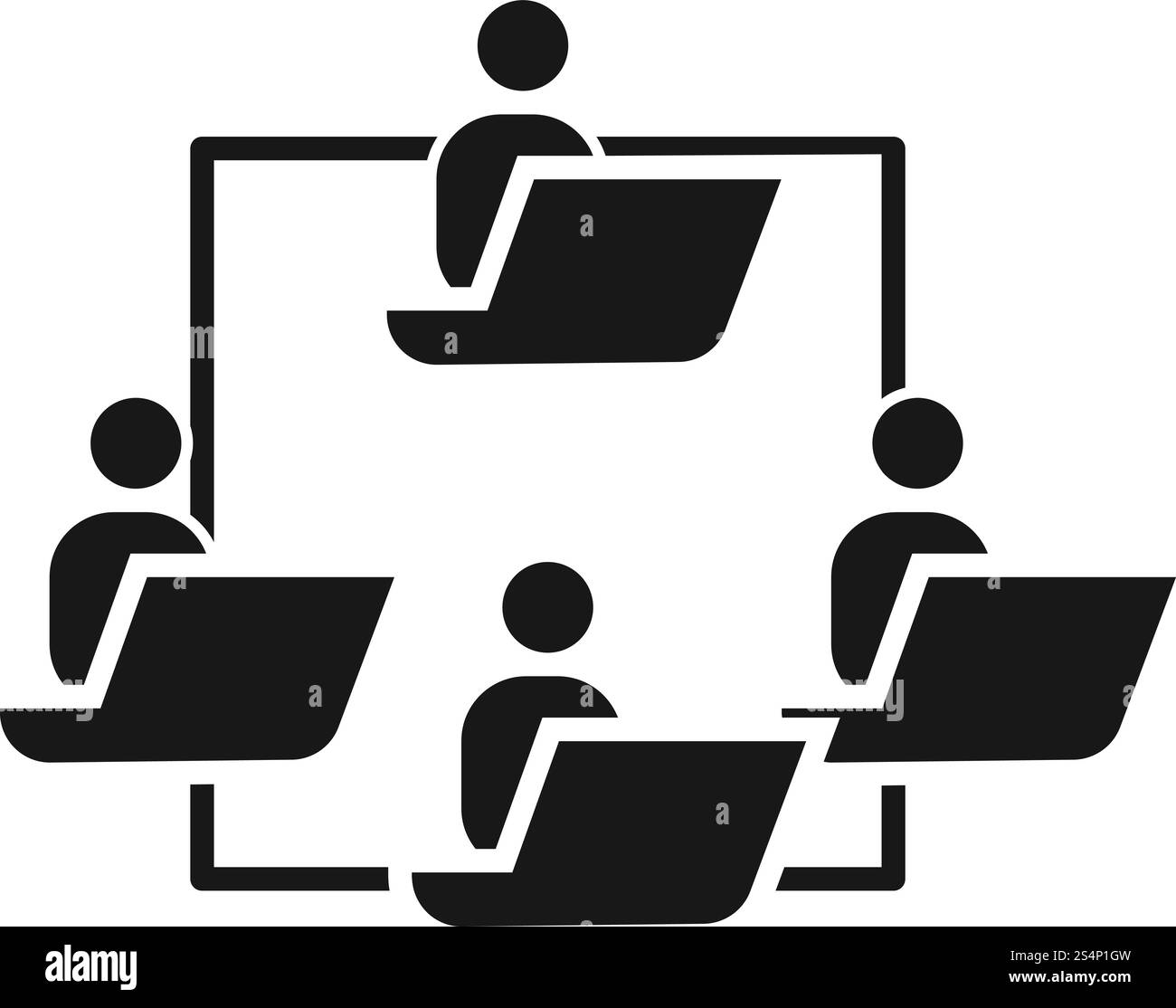 Symbol „People Work Kohäsion“. Einfache Illustration von Menschen arbeiten Kohäsionsvektor-Symbol für Webdesign isoliert auf weißem Hintergrund. Menschen arbeiten Zusammenhalt Symbol, einfacher Stil Stock Vektor