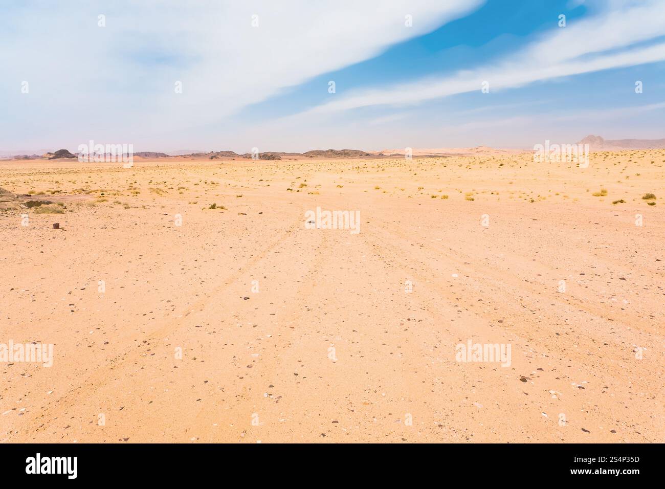 Wüstenlandschaft von Wadi Rum, Jordanien Stockfoto