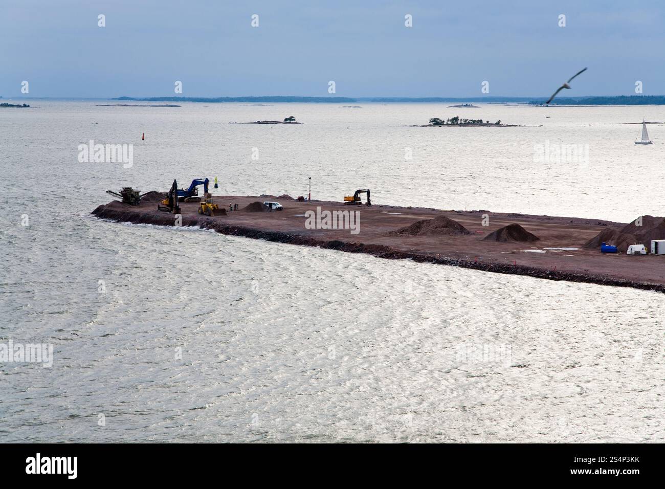 Abend auf der Ostsee in der Nähe des Hafens von Helsinki Stockfoto