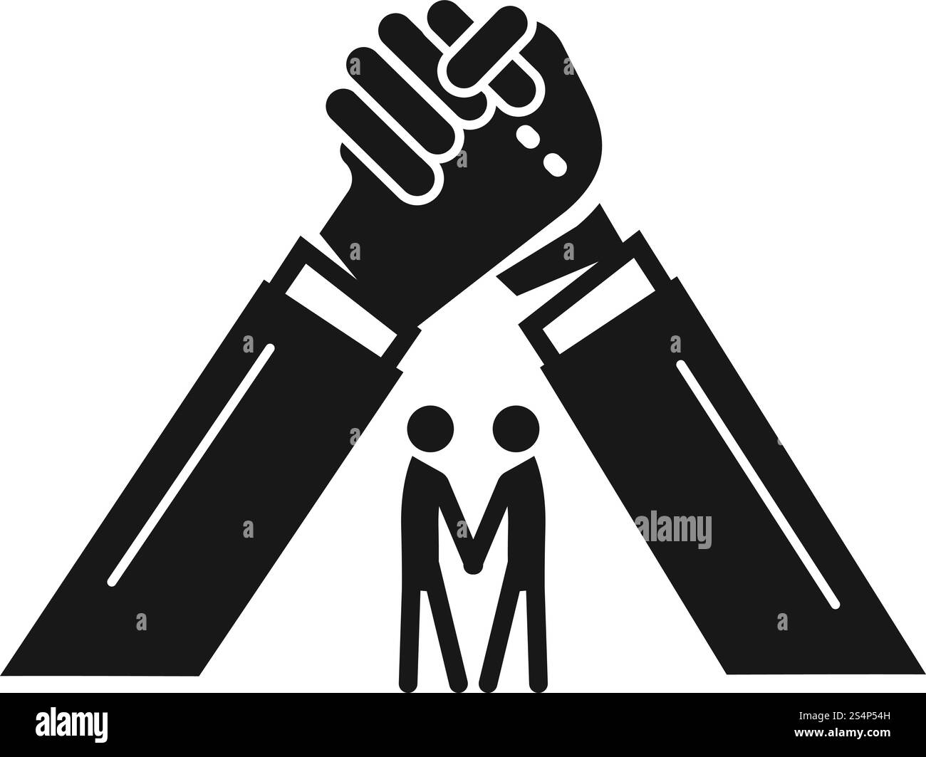 Symbol für die Bruderschaft der Menschen. Einfache Illustration des Menschen Bruderschaft Vektor-Symbol für Web-Design isoliert auf weißem Hintergrund. Symbol für die Bruderschaft der Menschen, einfacher Stil Stock Vektor