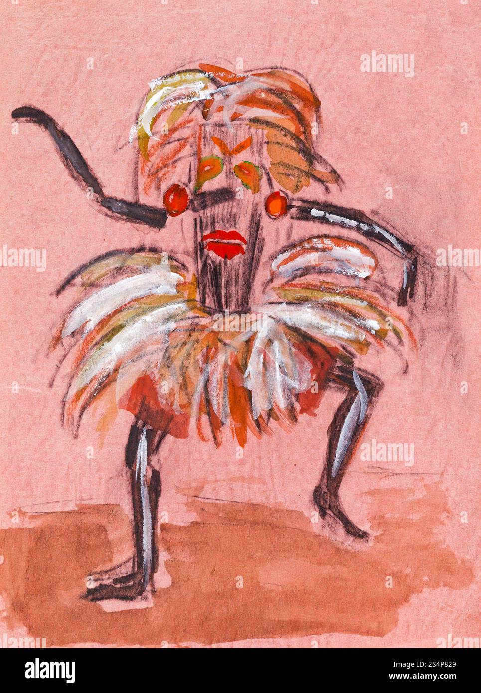 historische Kleidung - Tanz Schamanen Ritual Maske Stockfoto