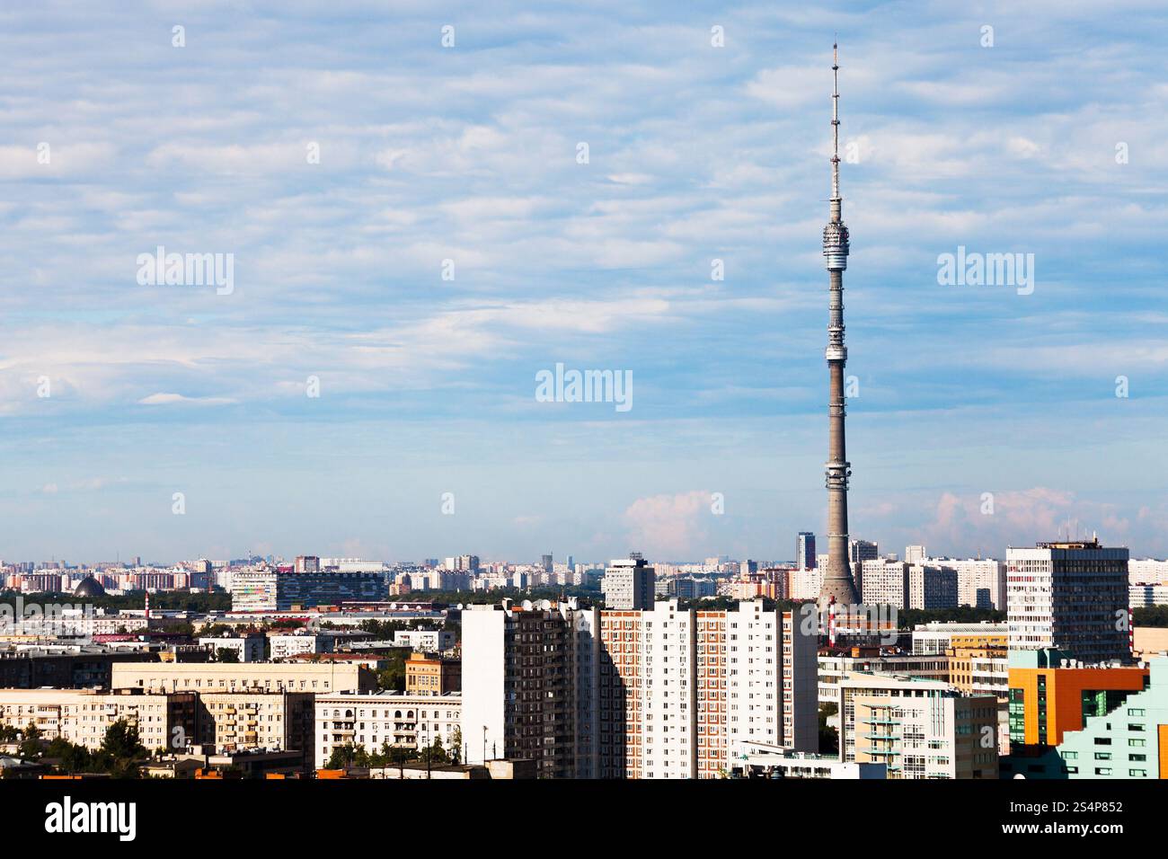 Panorama von Moskau Ostankino Fernsehturm Stockfoto