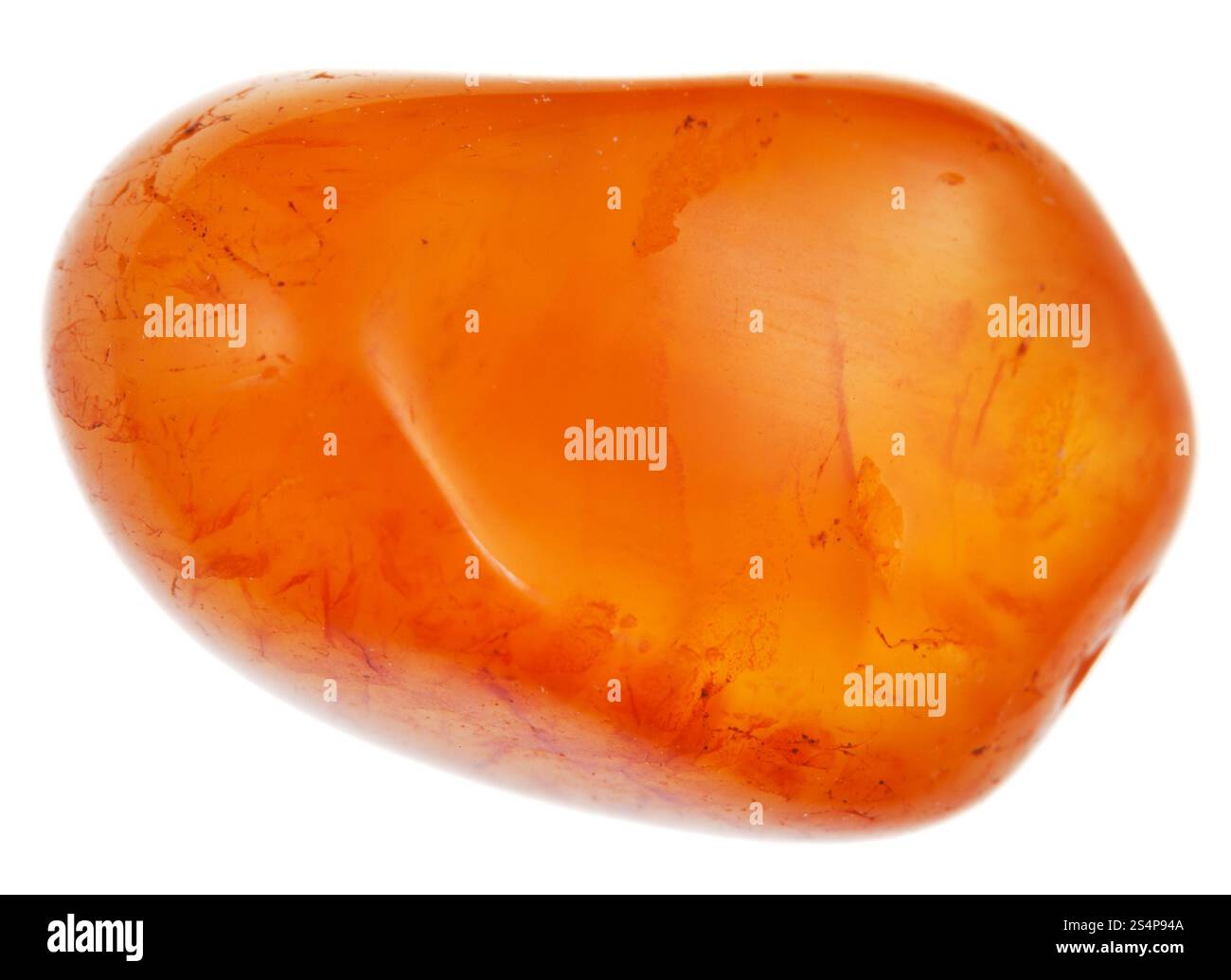 Chalcedonquarzmineralkiesel isoliert auf weißem Hintergrund Stockfoto