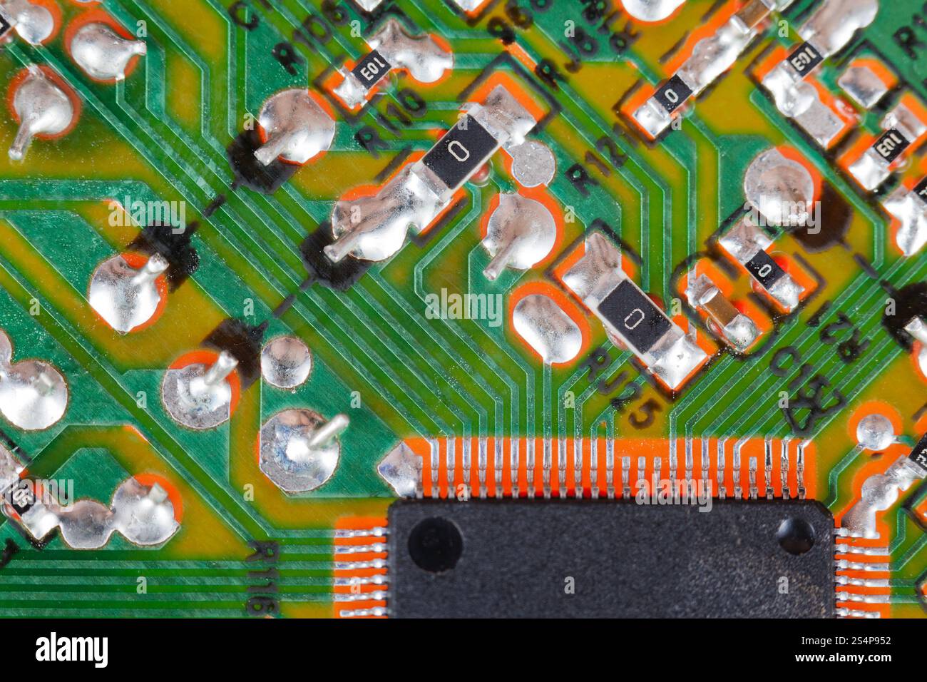 Mikrochip Platine Hintergrund Makroaufnahme Stockfoto