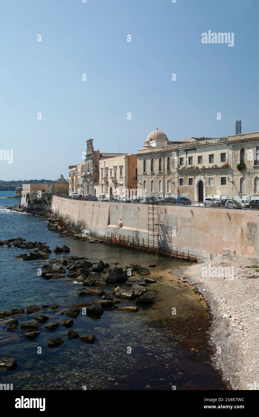die alte Stadt von Syrakus in Sizilien in Süditalien in Europa. Stockfoto