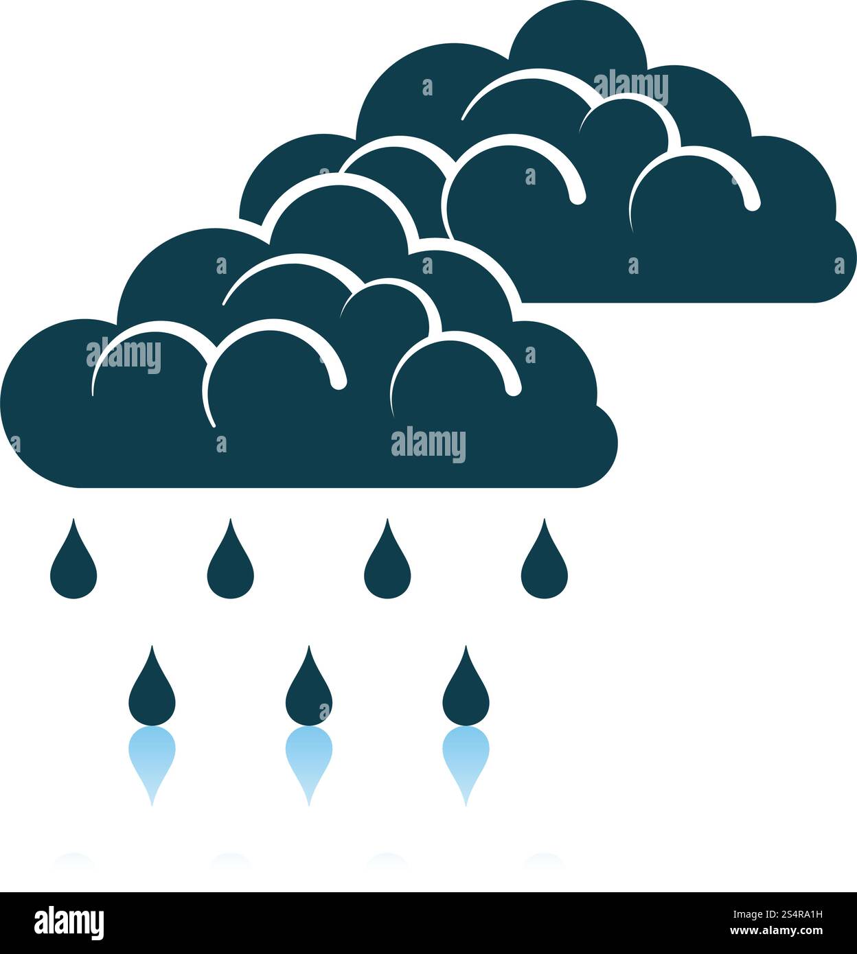 Regen Symbol. Schatten Reflexion Design. Vector Illustration. Stock Vektor