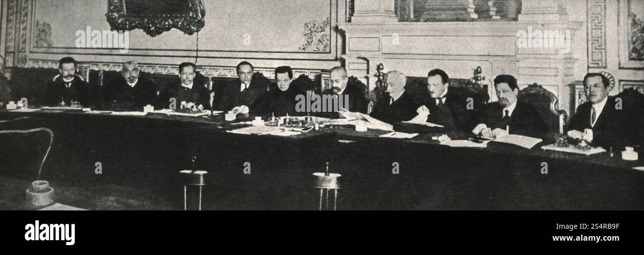 Russische Provisorische Regierung in Sitzung, Moskau Russland 1917 Stockfoto