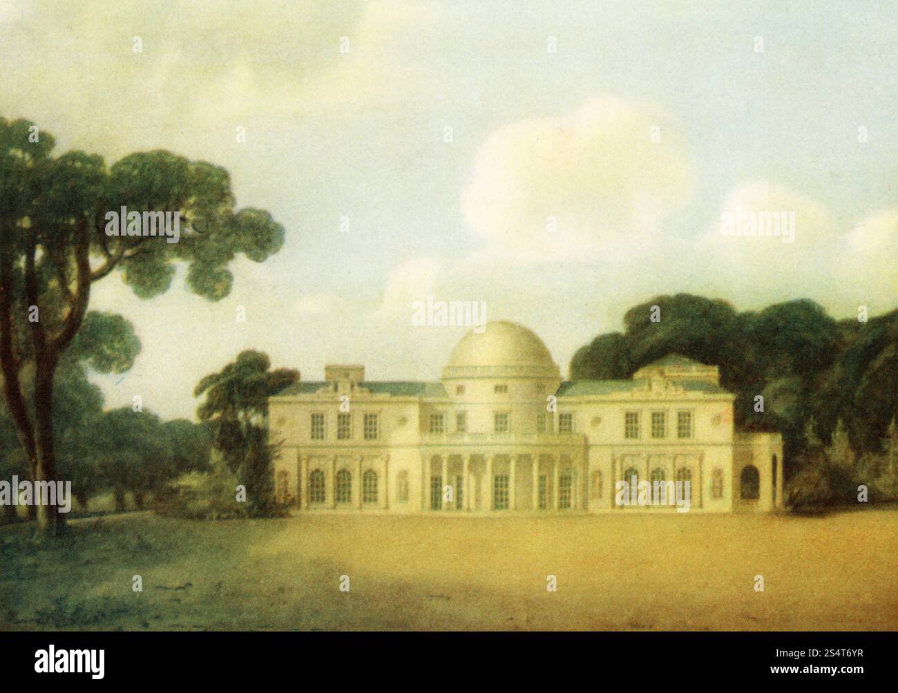 Perspektivische Ansicht eines Entwurfs für Rockingham, Co. Roscommon, Irland, vor 1822. Von George Stanley Repton (1786–1858). Rockingham House wurde später von Robert Edward King, 1. Viscount Lorton (1773–1854) und von John Nash (1752–1835) entworfen, um 1809–10. Stockfoto