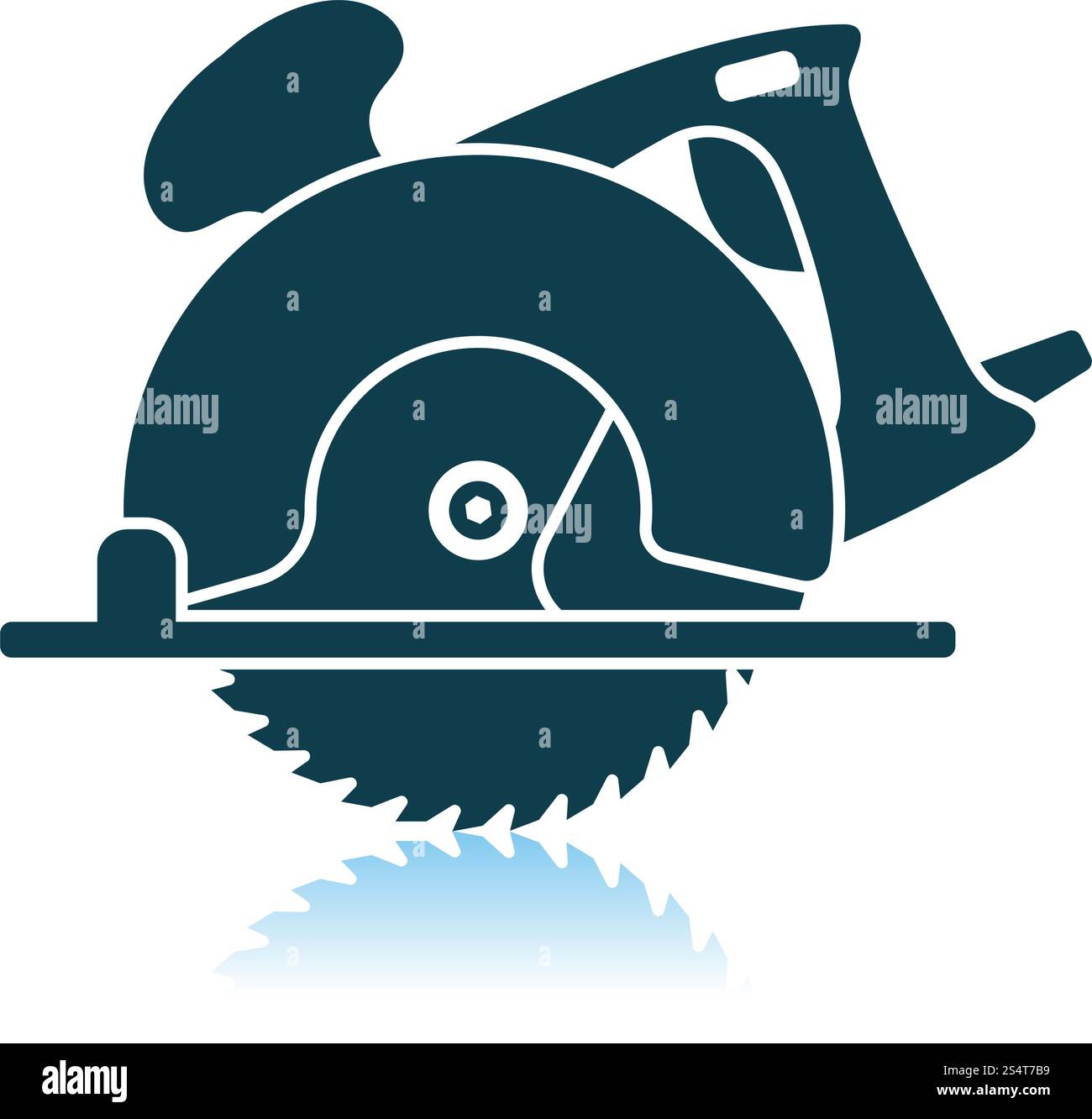 Kreissäge Symbol. Schatten Reflexion Design. Vector Illustration. Stock Vektor