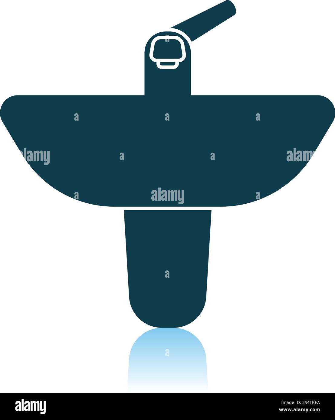 Waschbecken Symbol. Schatten Reflexion Design. Vector Illustration. Stock Vektor