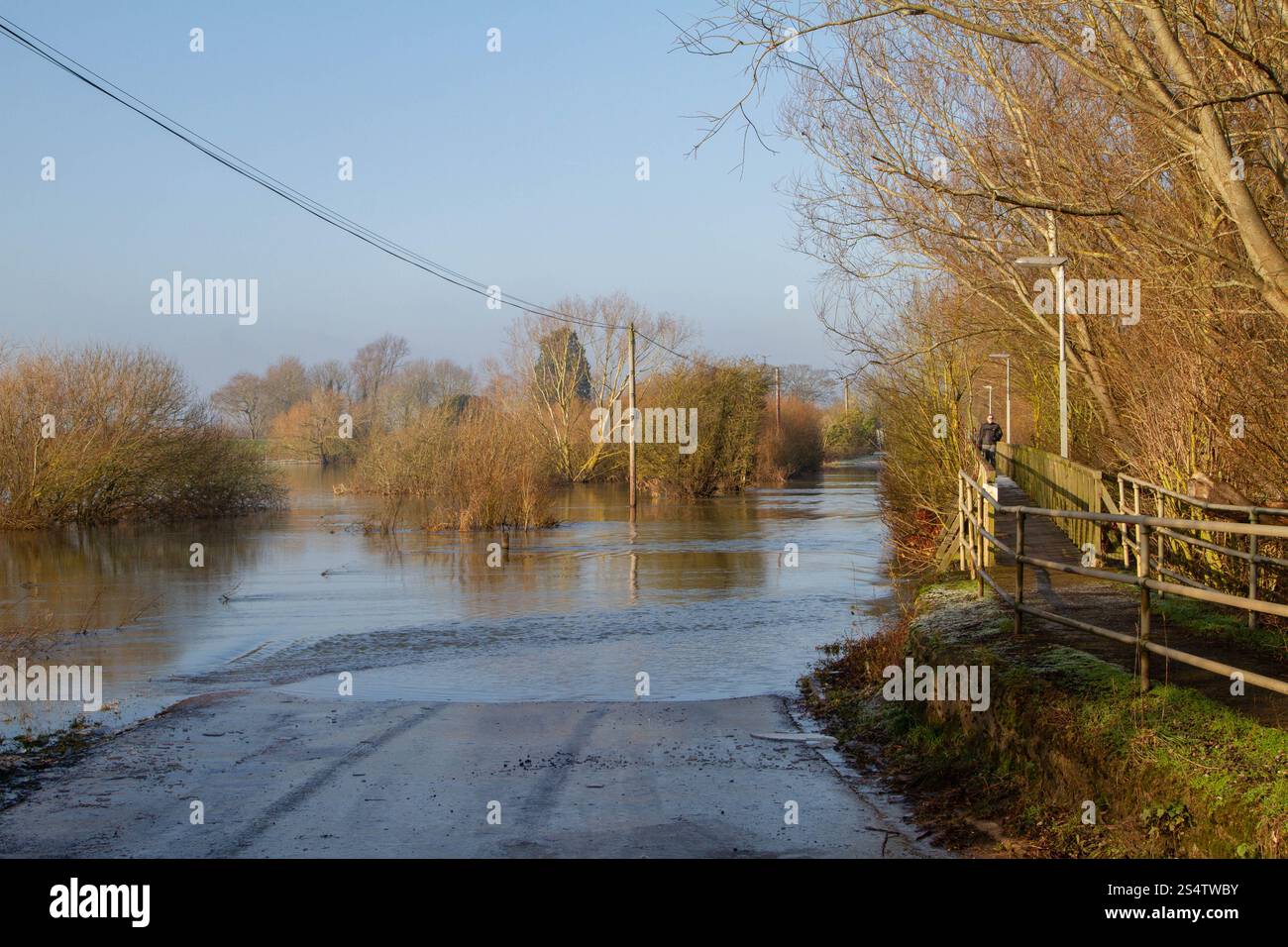 Ouse wäscht, überflutet in Sutton Gault, Cambridgeshire Stockfoto