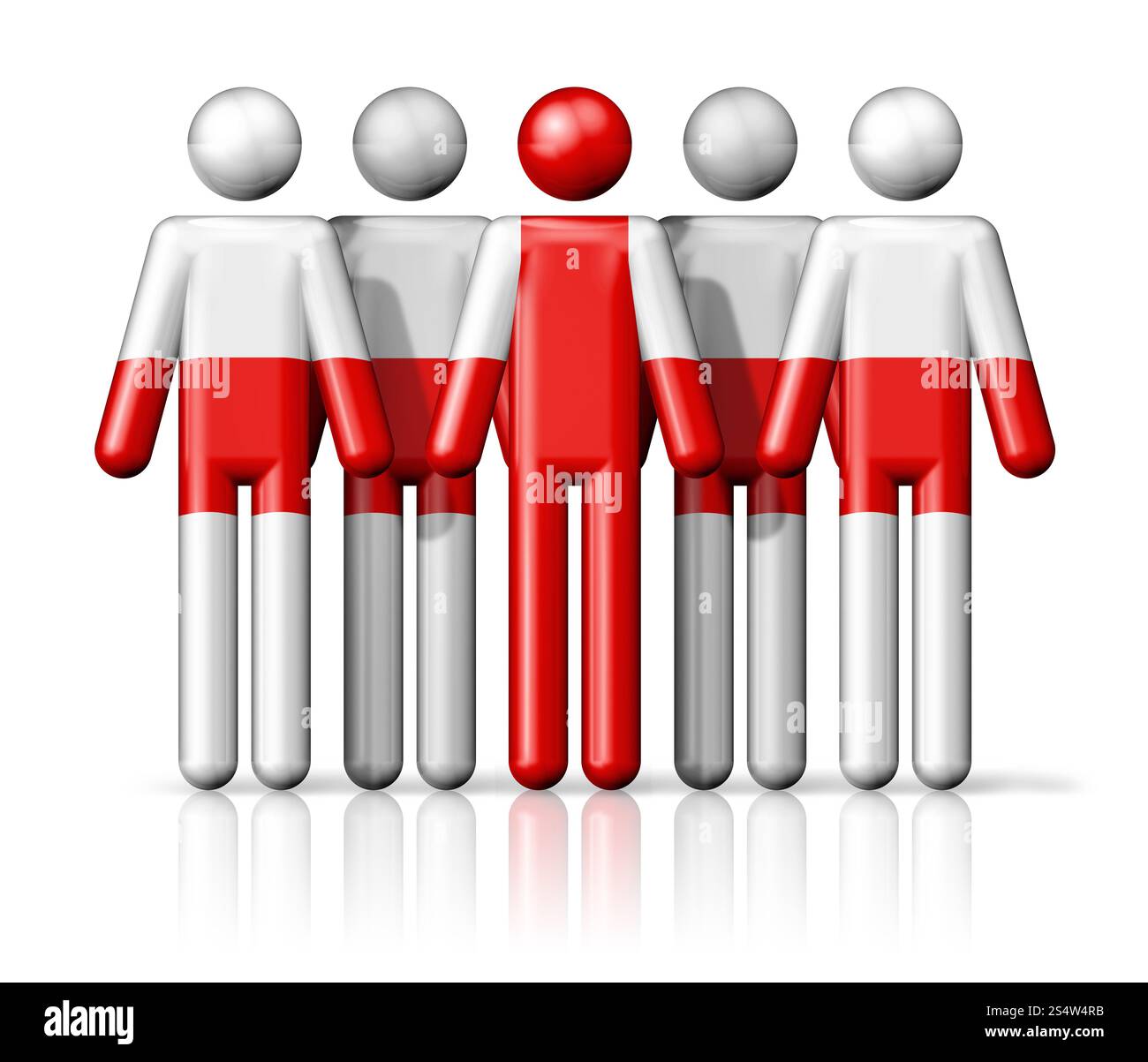 Flagge von England auf der Stabfigur – Symbol der nationalen und sozialen Gemeinschaft in 3D. Die Flagge von England auf der Stabfigur Stockfoto