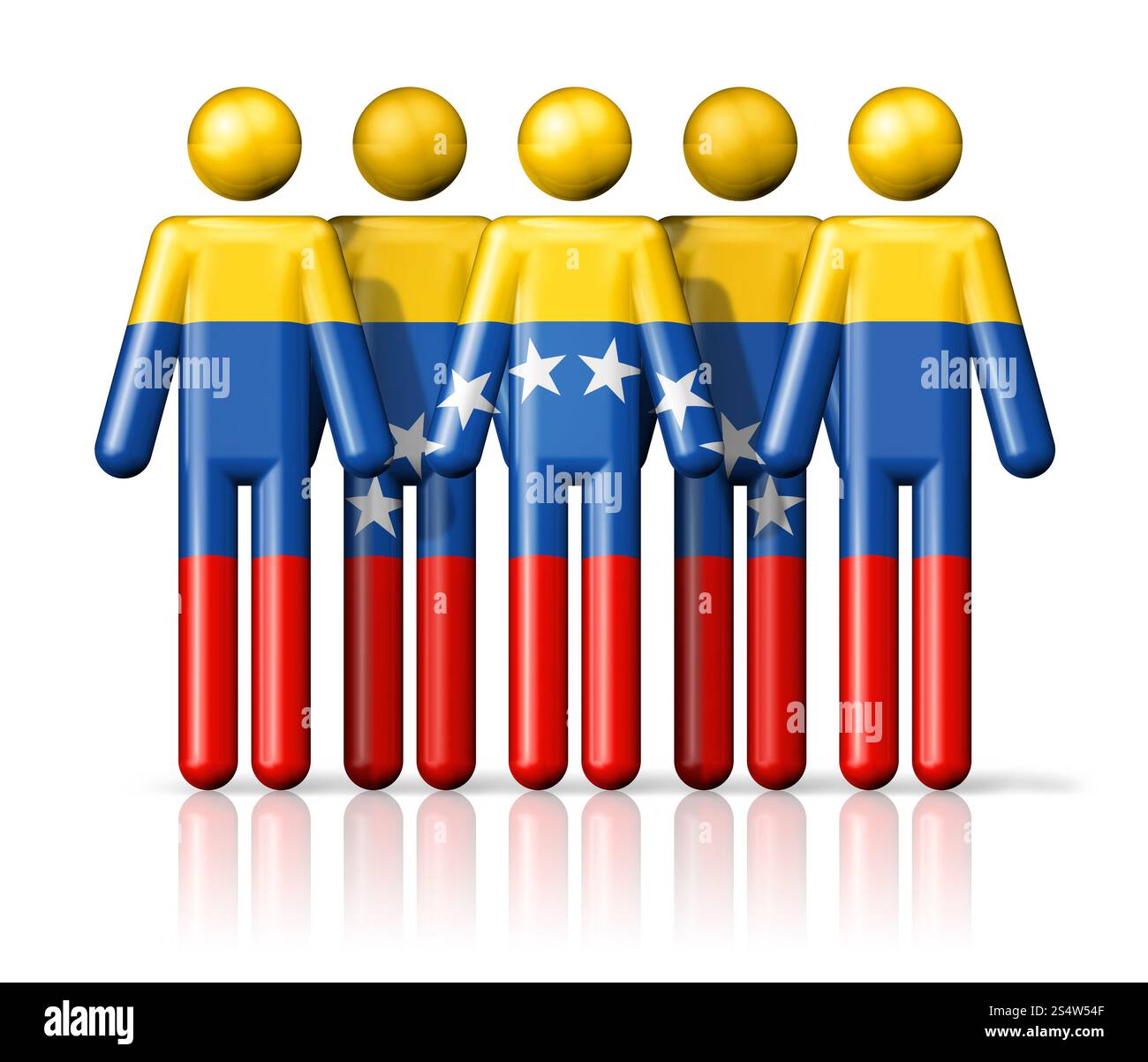 Flagge Venezuelas auf der Stabfigur – Symbol der nationalen und sozialen Gemeinschaft in 3D. Die Flagge Venezuelas auf der Stabfigur Stockfoto