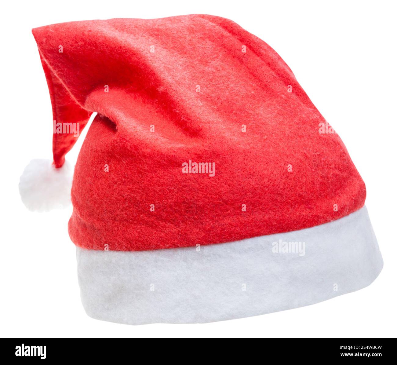 Weihnachten-Symbol - typischen roten Weihnachtsmann-Mütze isoliert auf weißem Hintergrund Stockfoto