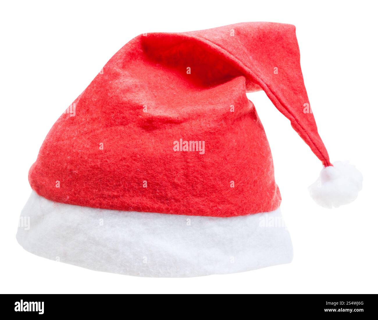 Weihnachten-Symbol - Xmas rote Weihnachtsmann Mütze isolierten auf weißen Hintergrund Stockfoto