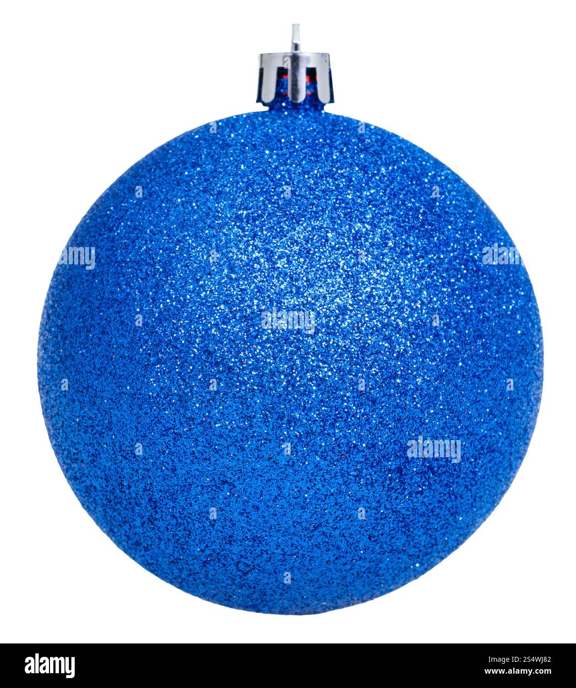 Weihnachtsschmuck - Xmas blaue Kugel isoliert auf weißem Hintergrund Stockfoto