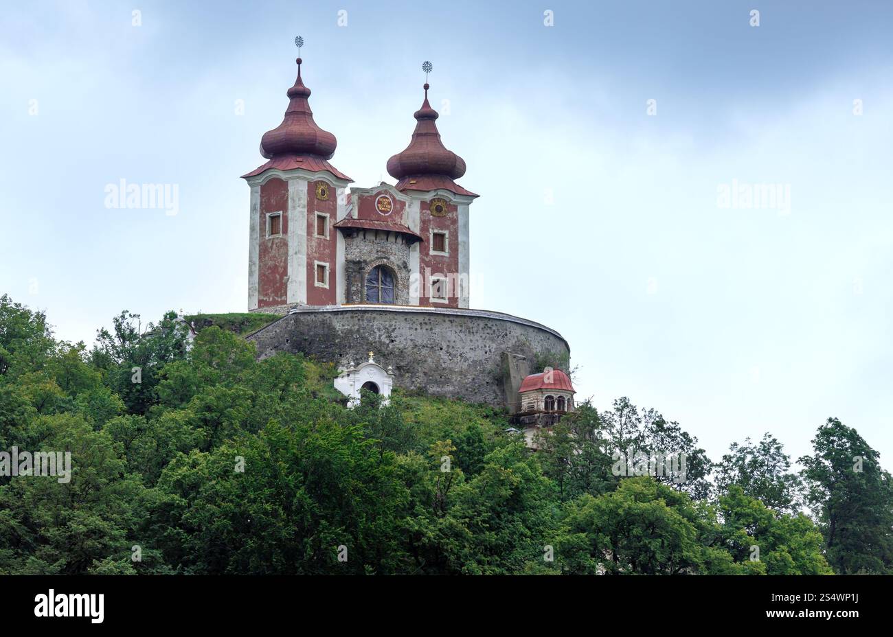 Alte Kirche in Banska Stiavnica (Slowakei) - Banskostiavnicka Kalvaria (Build 1744-1751) Stockfoto
