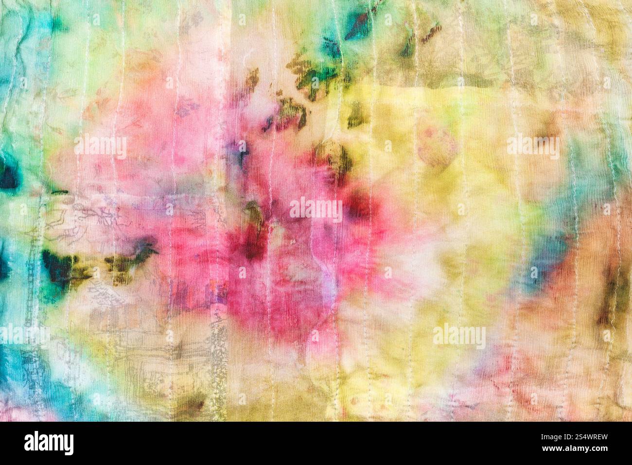 Textil-Hintergrund von abstrakten Blumenmuster auf genähte Seide batik Stockfoto