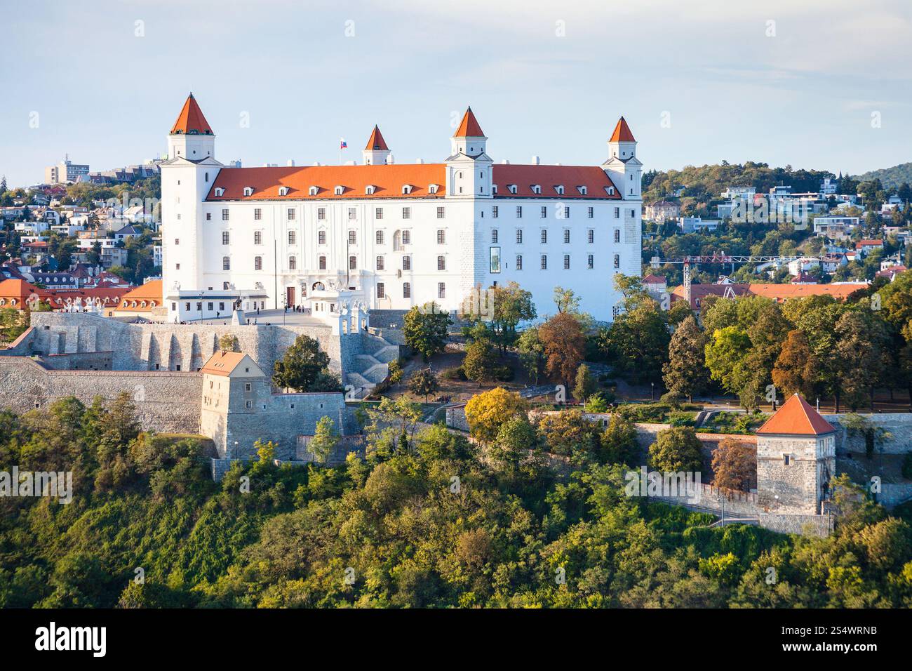 Reisen Sie nach Bratislava City - Burg Bratislava Abend Stockfoto