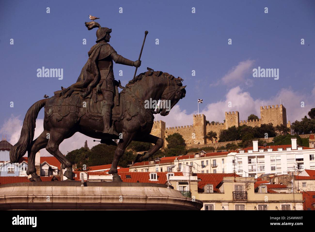 Die castelo sao Schlucht im Stadtzentrum von Baixa im Stadtzentrum von Lissabon in Portugal in Europa. EUROPA PORTUGAL LISSABON BAIXA CASTELO Stockfoto