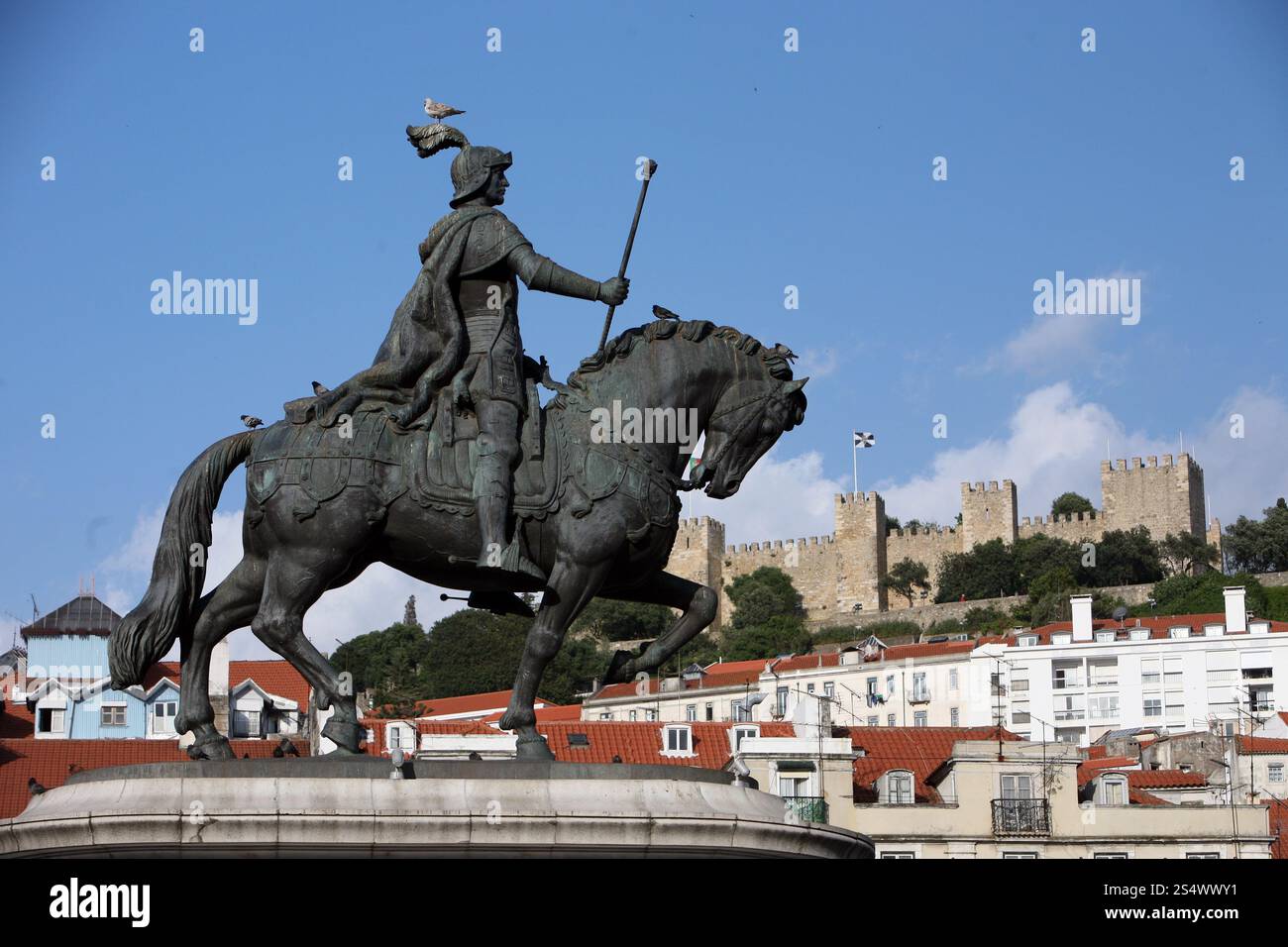 Die castelo sao Schlucht im Stadtzentrum von Baixa im Stadtzentrum von Lissabon in Portugal in Europa. EUROPA PORTUGAL LISSABON BAIXA CASTELO Stockfoto