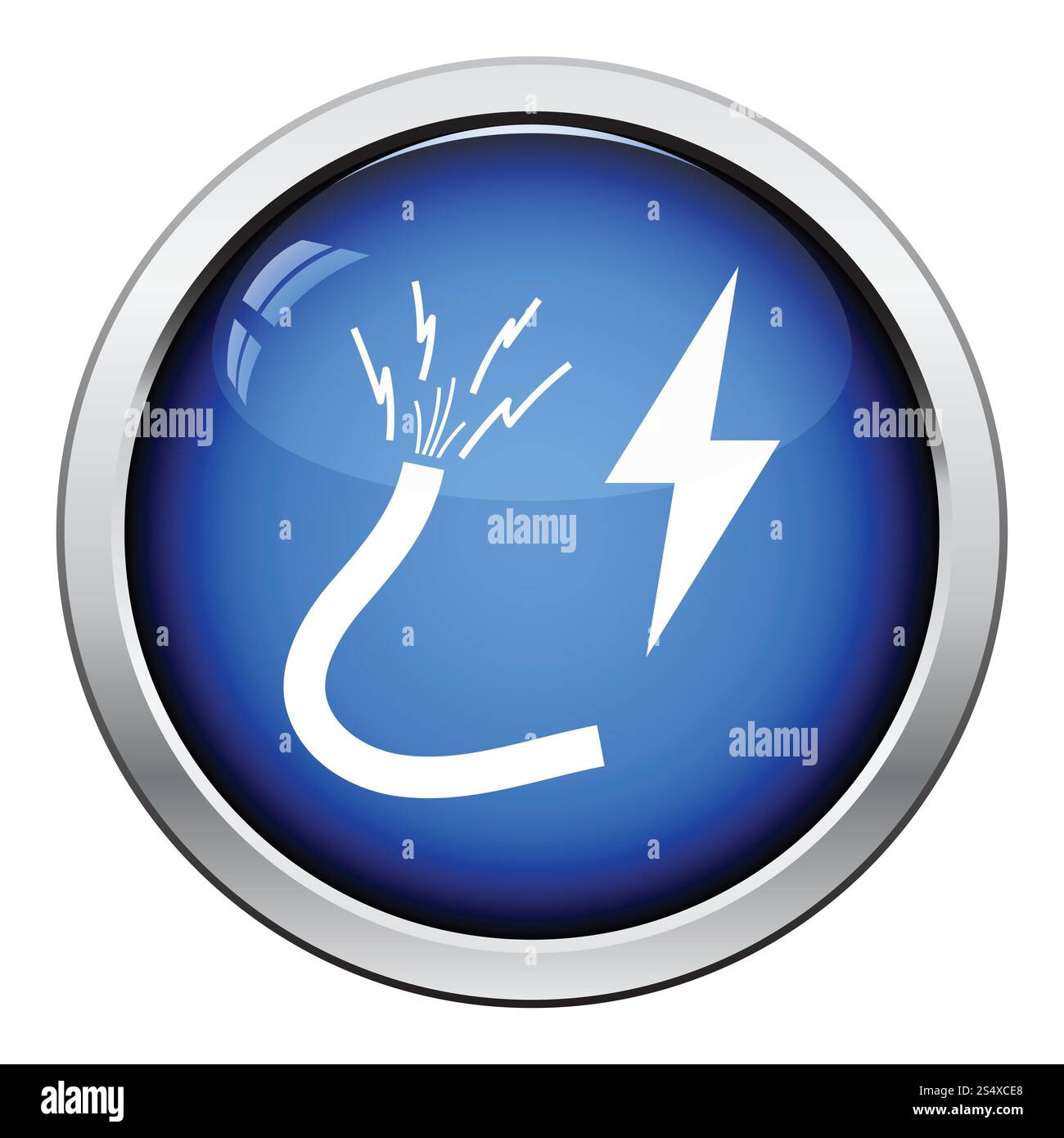 Symbol für Draht . Glänzendes Knopfdesign. Stockfoto Symbol für Draht . Glänzendes Knopfdesign. Stockfoto